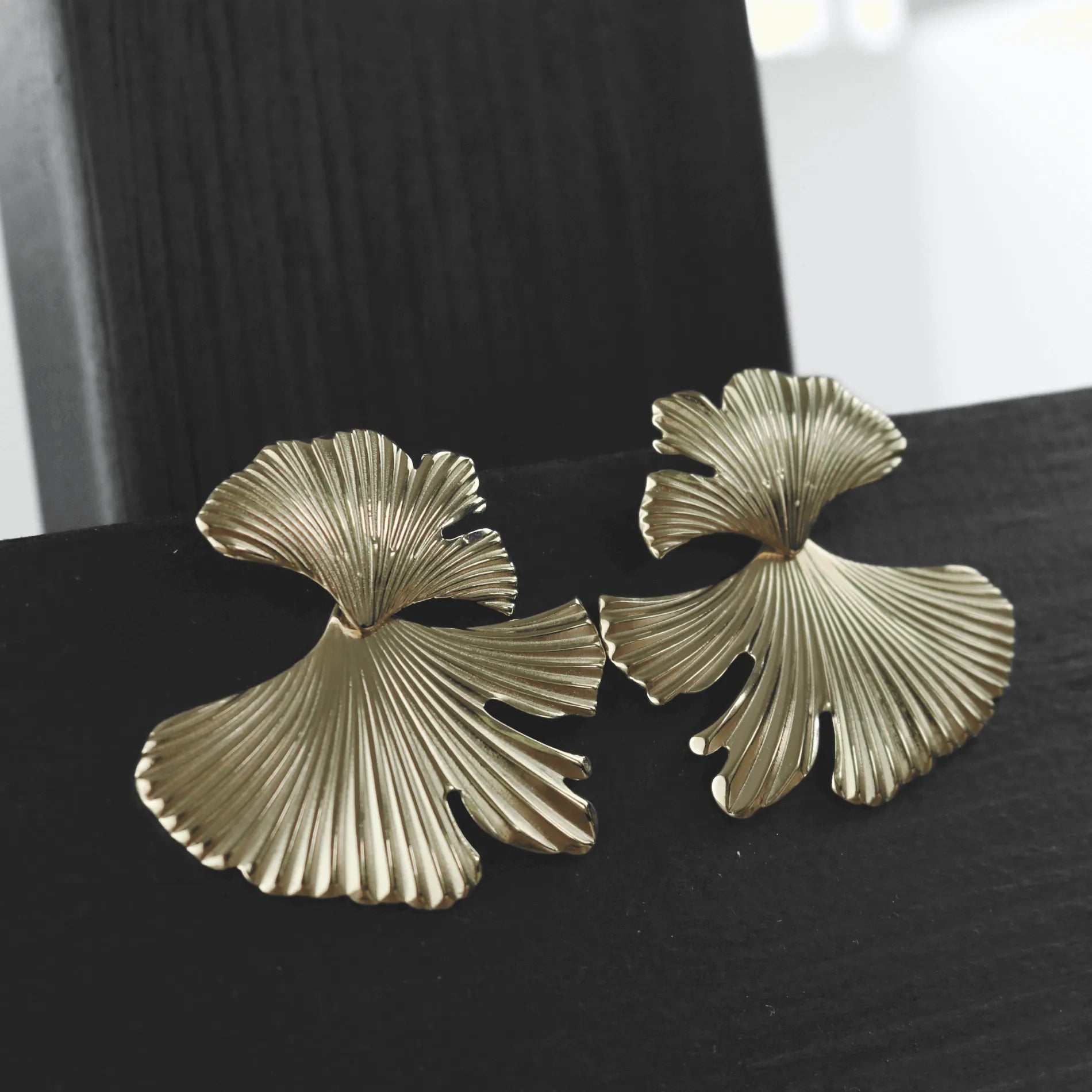 Cassy gold filled ginkgo earrings