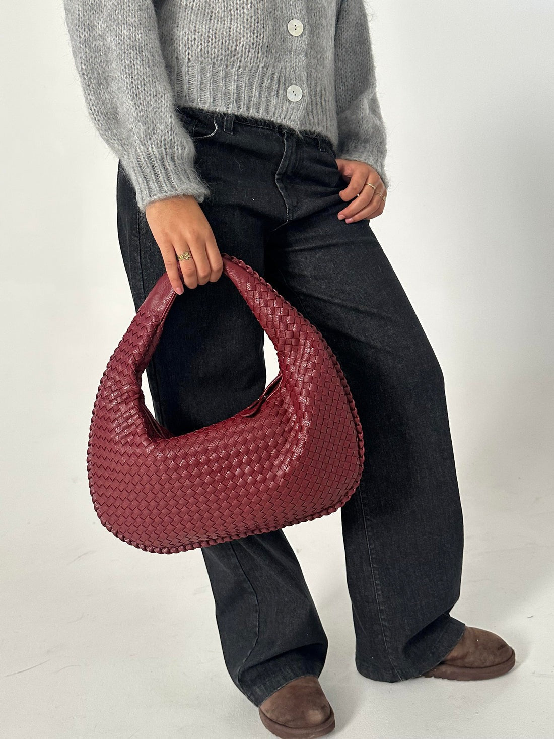 Gala Woven Rounded Shoulder Bag