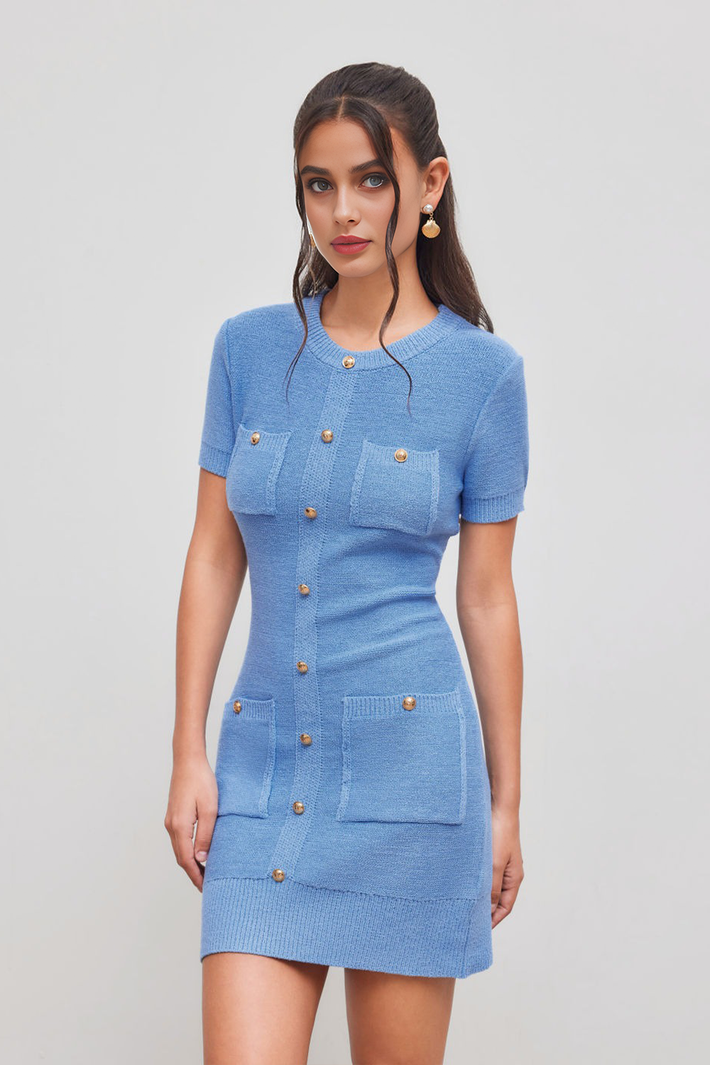 Stella Button Pocket Mini Dress