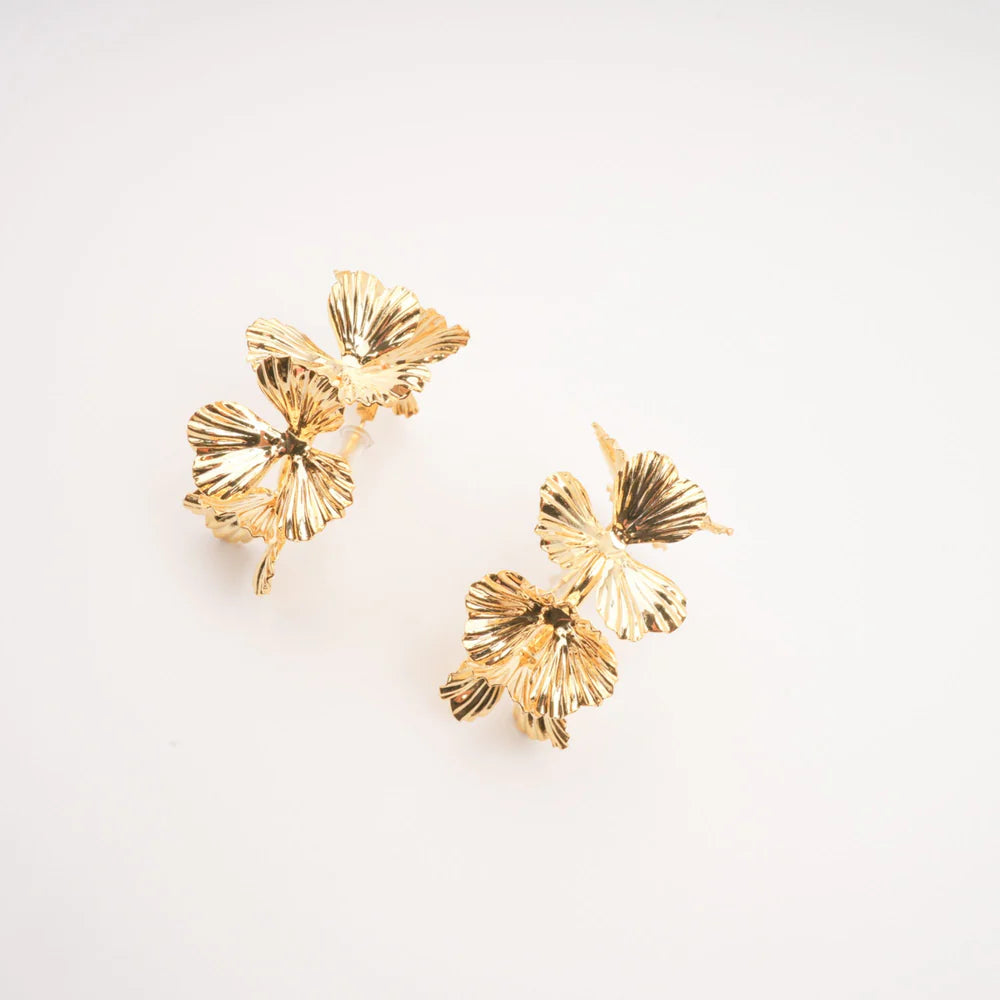 Colette flower gold earrings