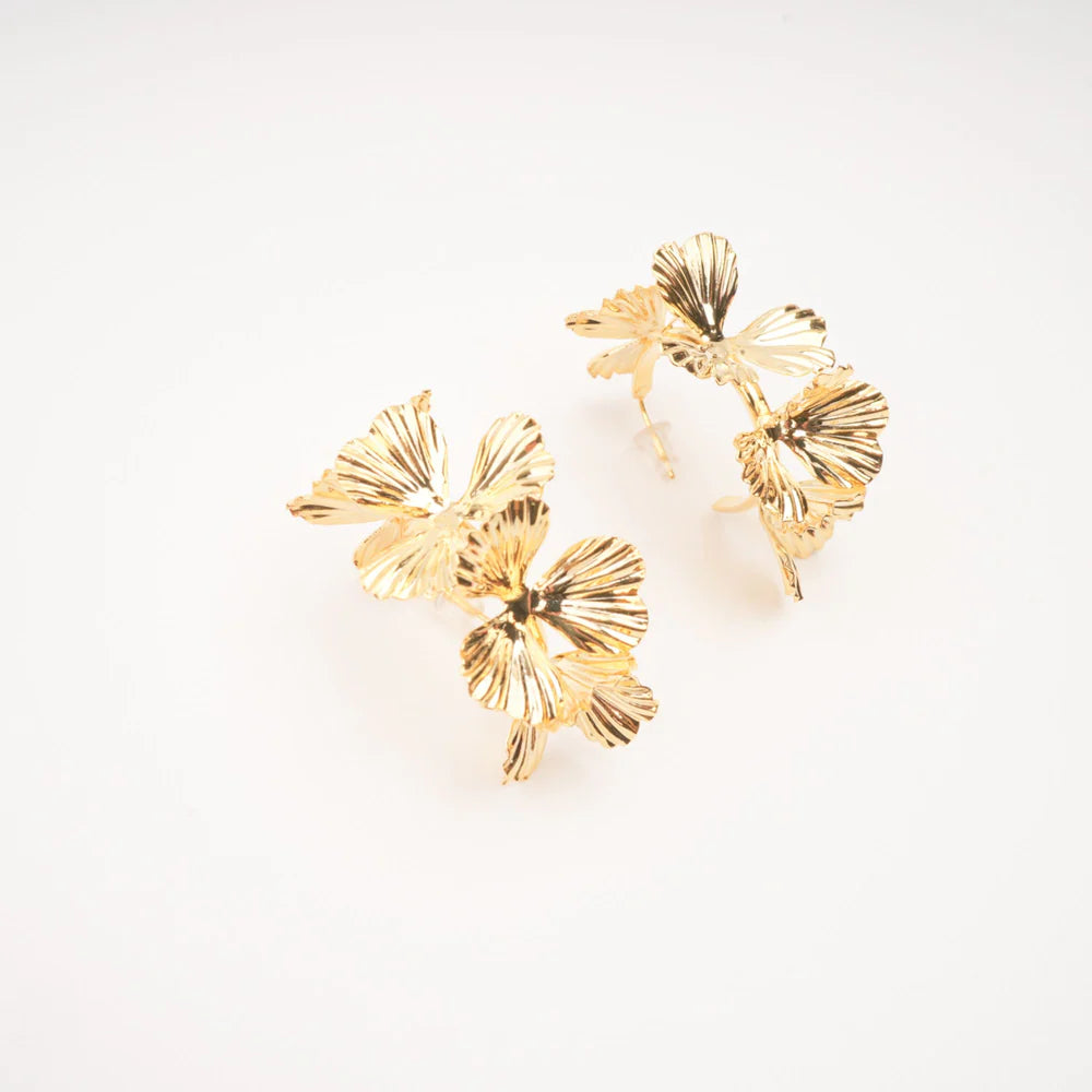 Colette flower gold earrings