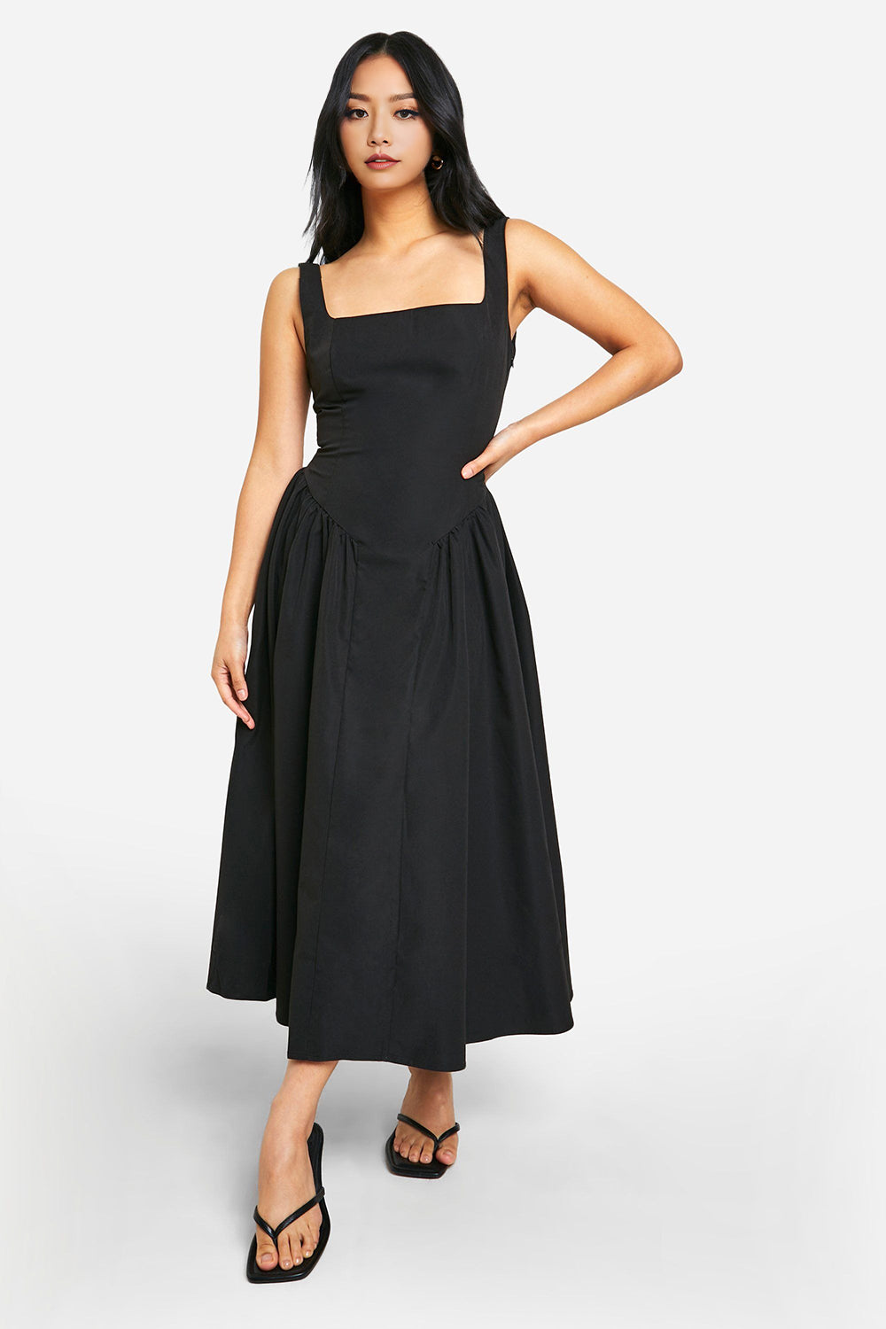 Giorgia Lucia black midi dress