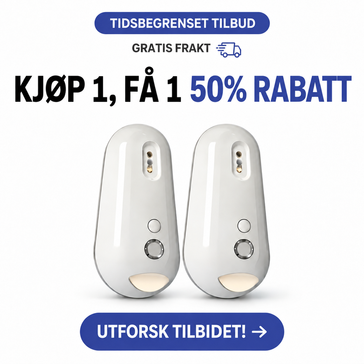 Selvrensende UV-toalettrenser og nattlys
