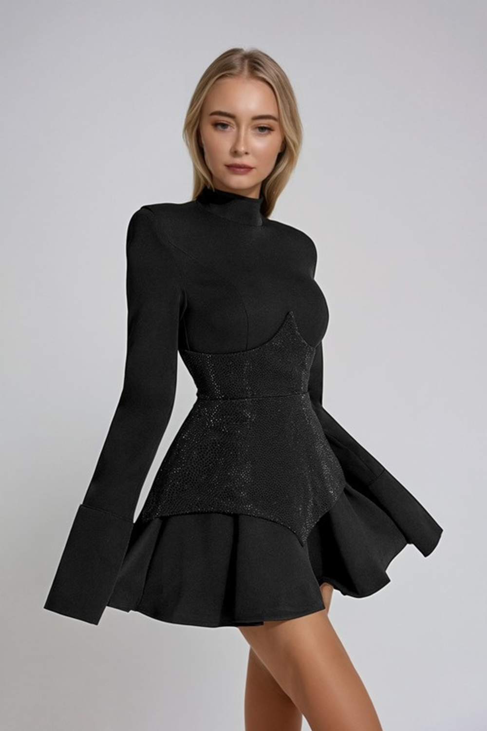 Oliva's long sleeve mini dress