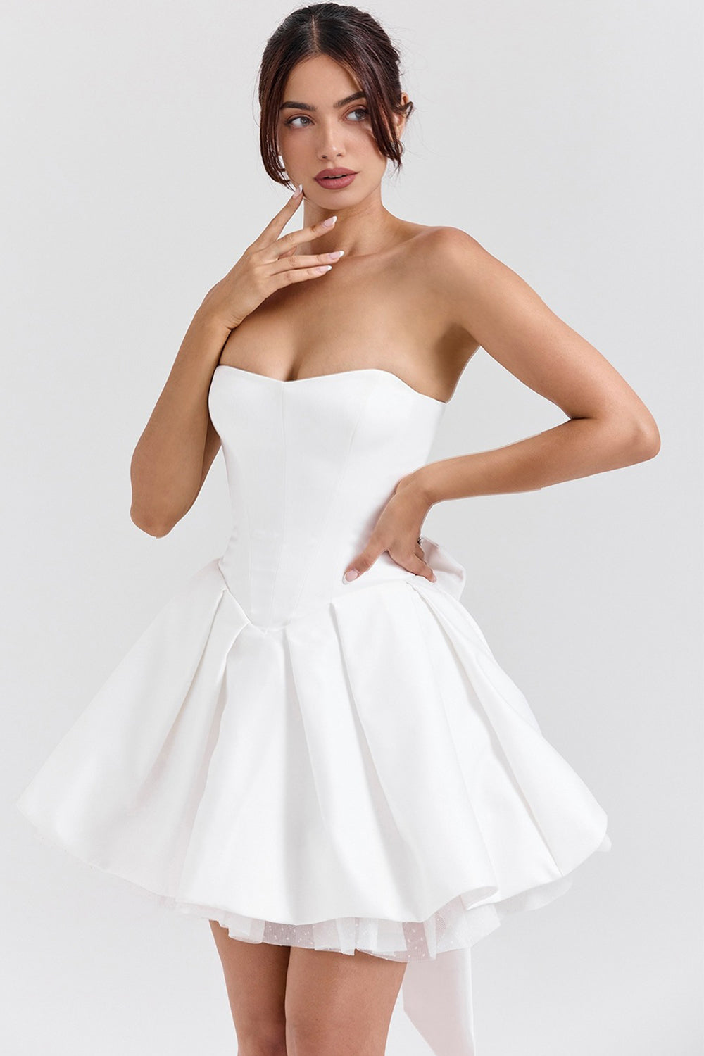 Amalfia White Bow-Tie Dress