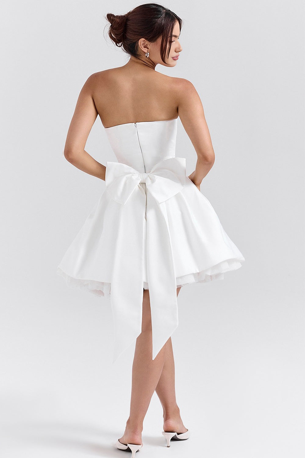 Amalfia White Bow-Tie Dress