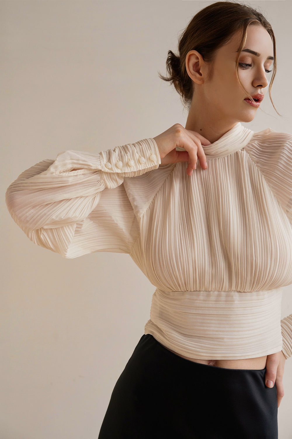 Ina moon pleated top