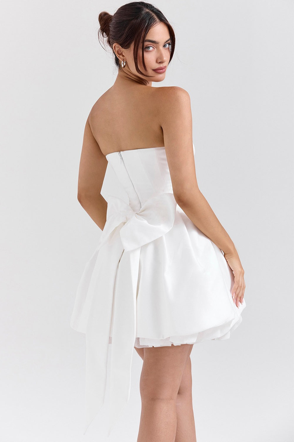 Amalfia White Bow-Tie Dress